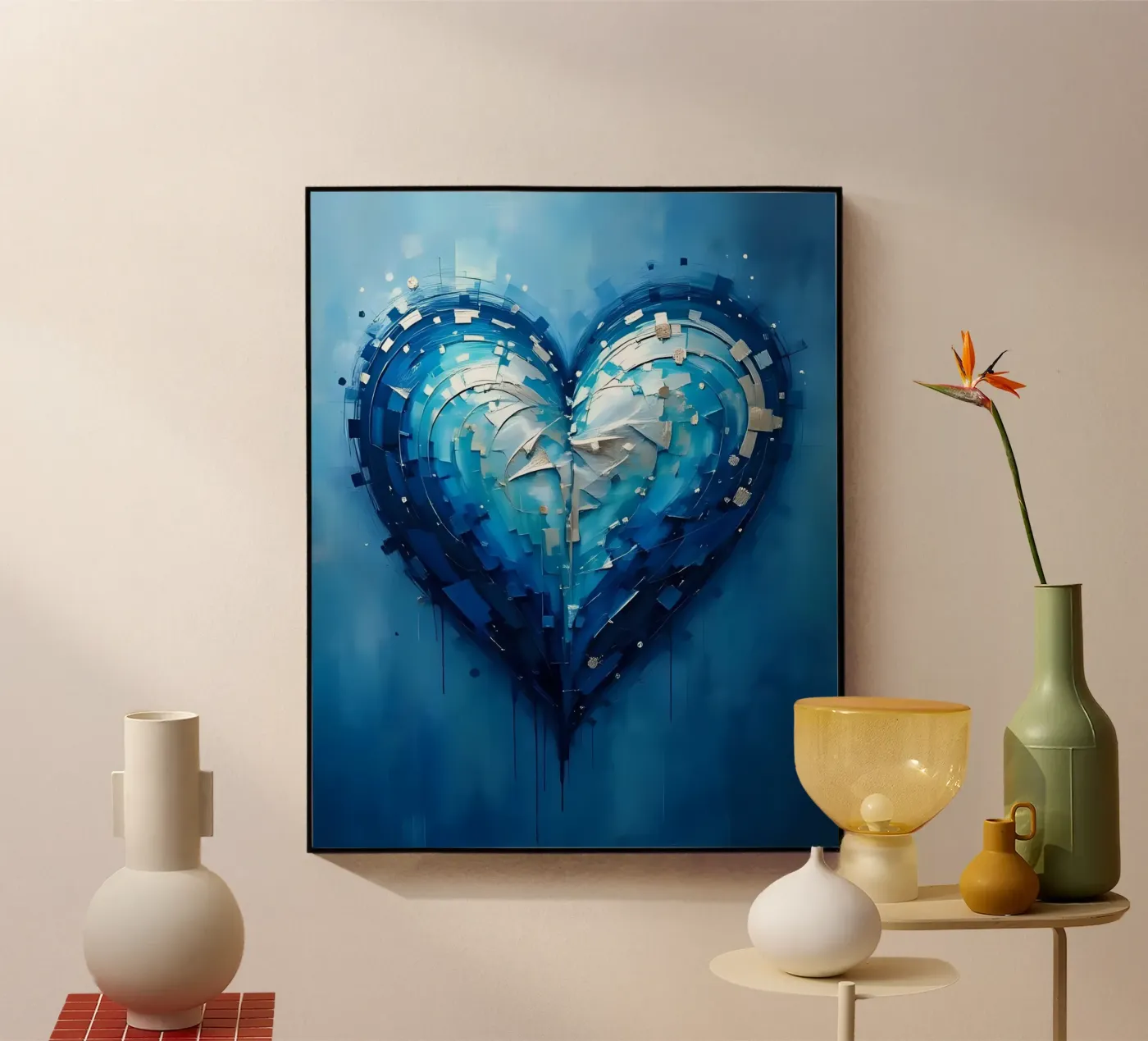 Herz_blau_silber_1 Acryl-Glas von Pink- und LoveArt by LK