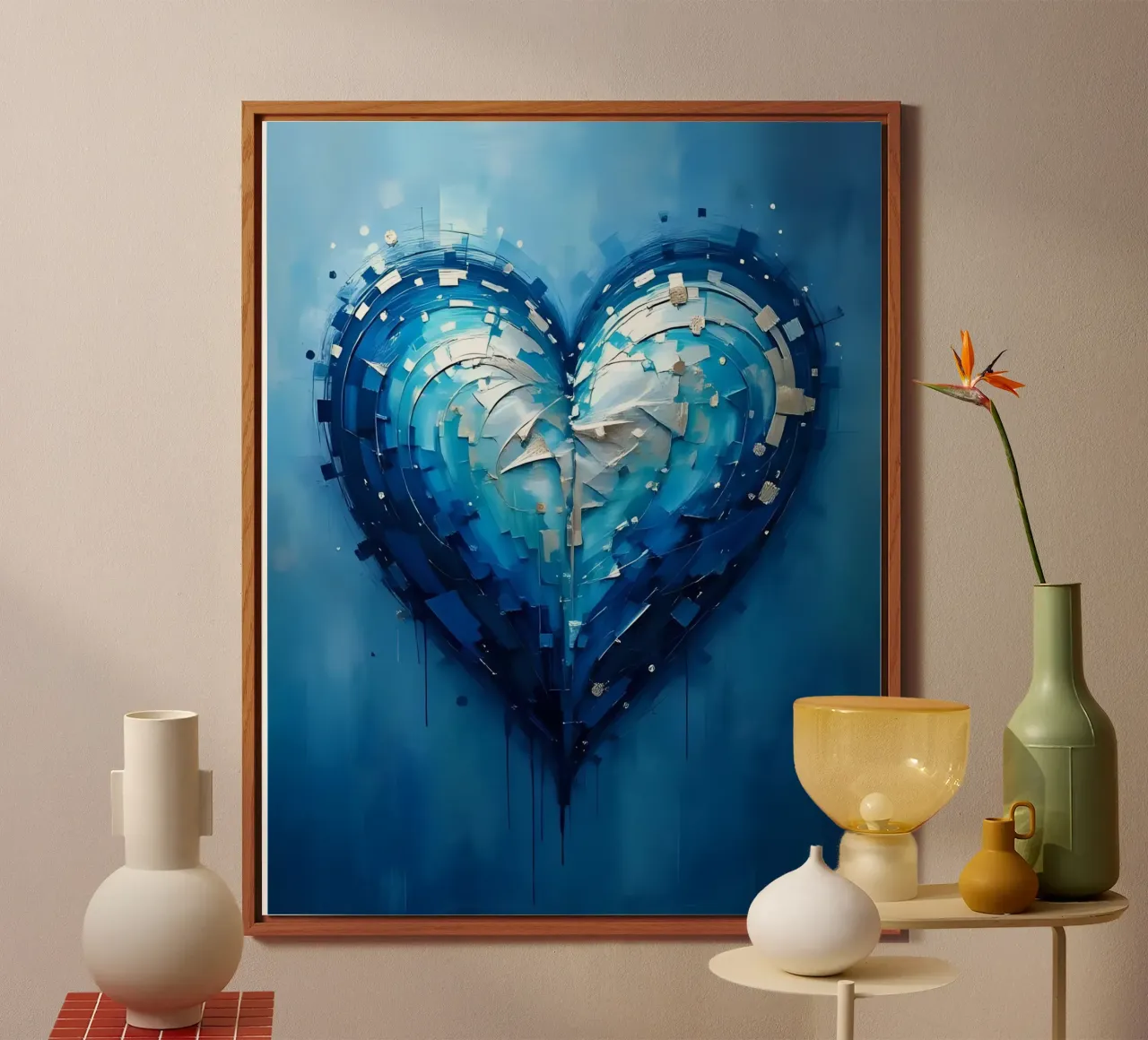 cuore_blu_argento_1 alluminio dibond da Pink- und LoveArt by LK