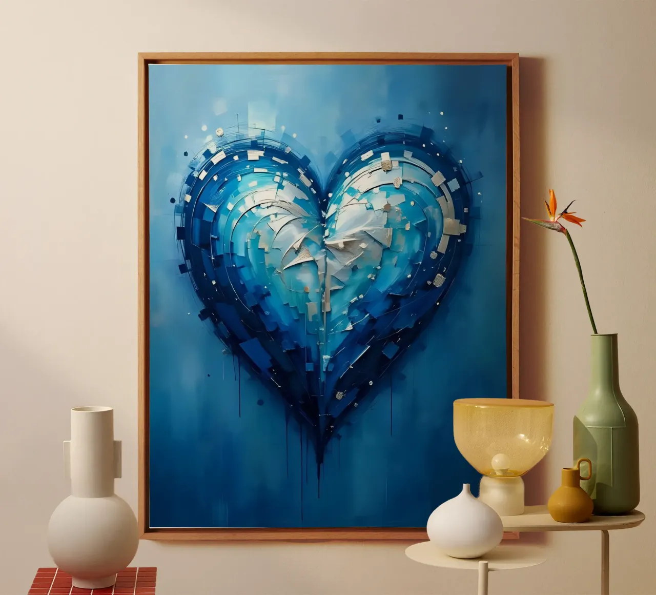 cuore_blu_argento_1 tela da Pink- und LoveArt by LK