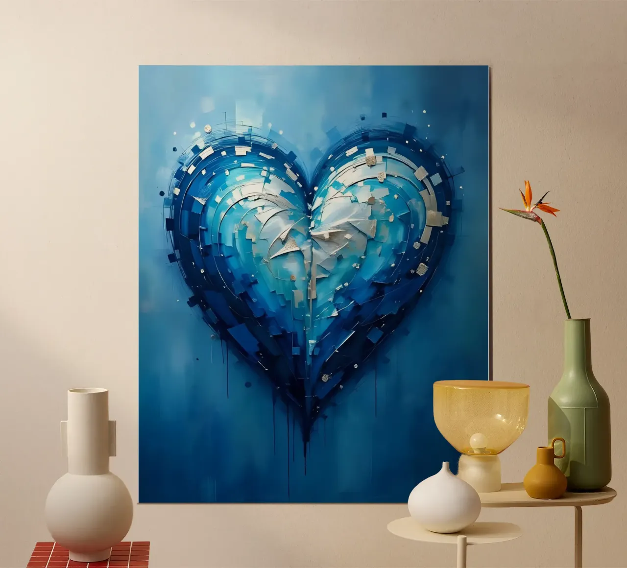 cuore_blu_argento_1 poster da Pink- und LoveArt by LK