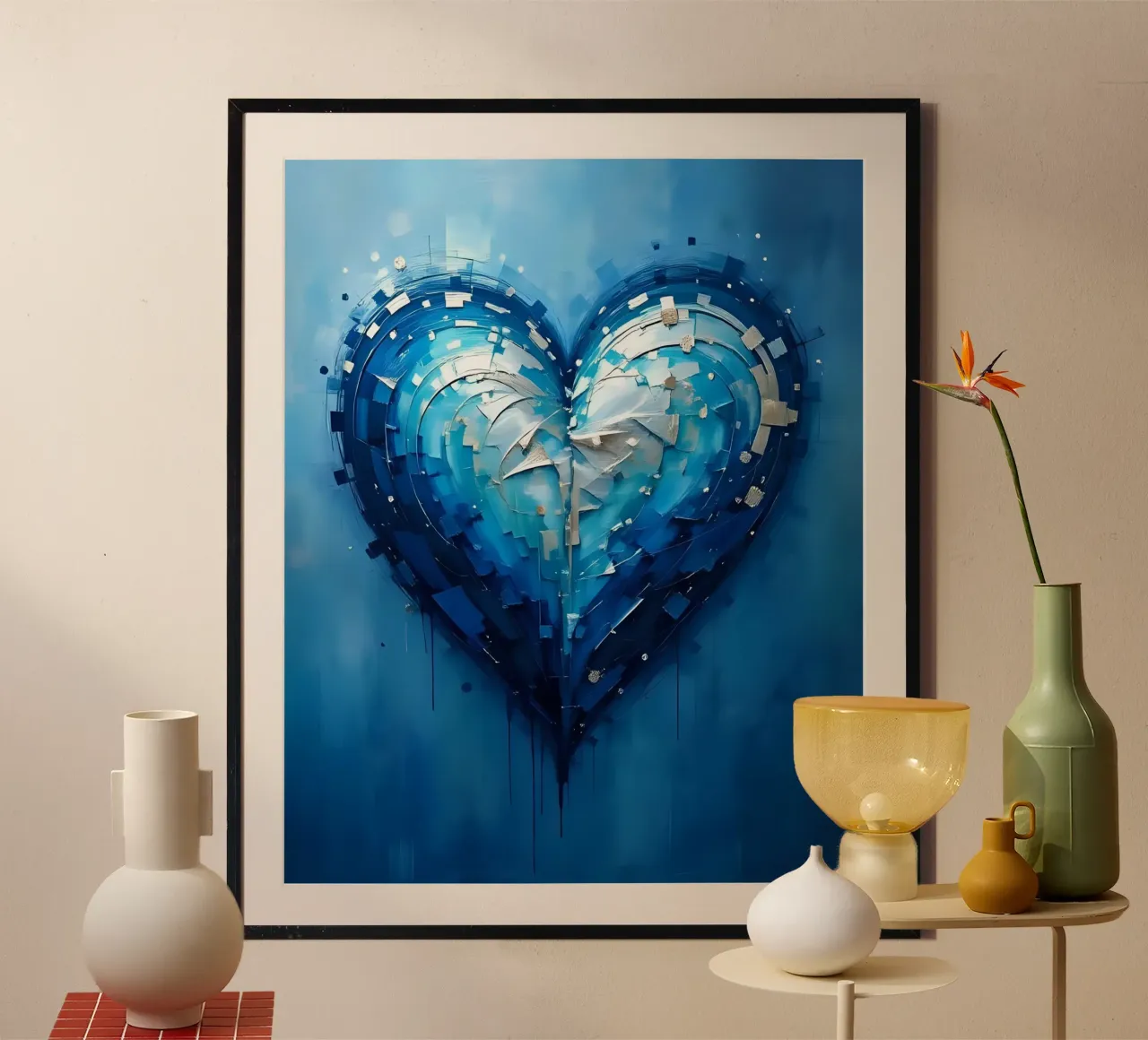 cuore_blu_argento_1 carta hahnemühle da Pink- und LoveArt by LK