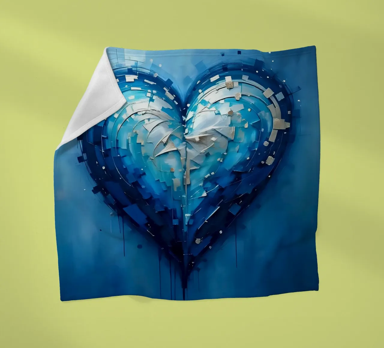 cuore_blu_argento_1 coperta in pile da Pink- und LoveArt by LK
