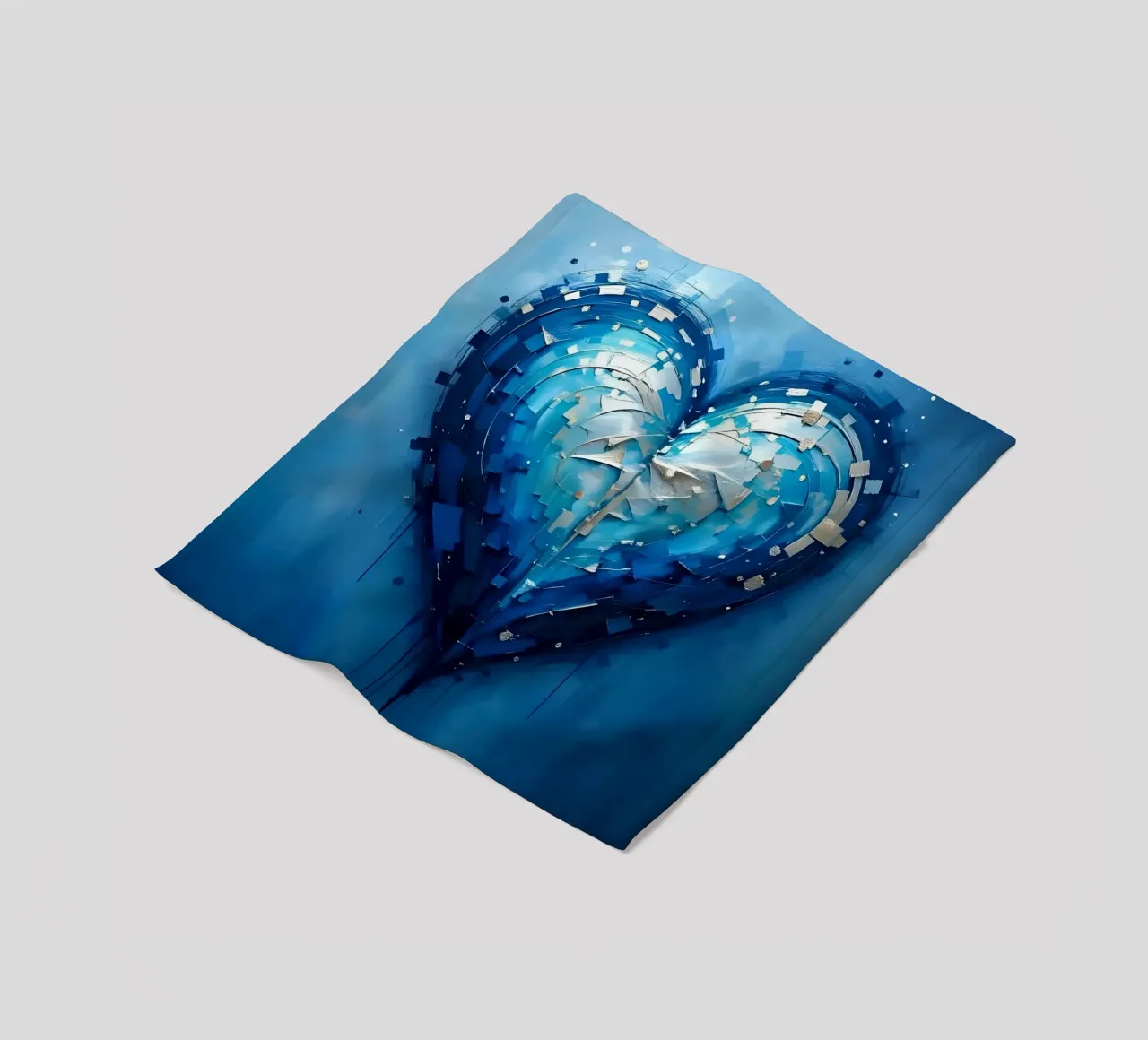 cuore_blu_argento_1 coperta in pile da Pink- und LoveArt by LK