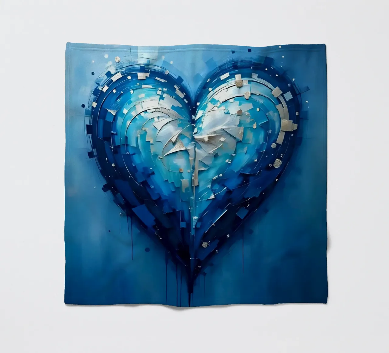 cuore_blu_argento_1 coperta in pile da Pink- und LoveArt by LK