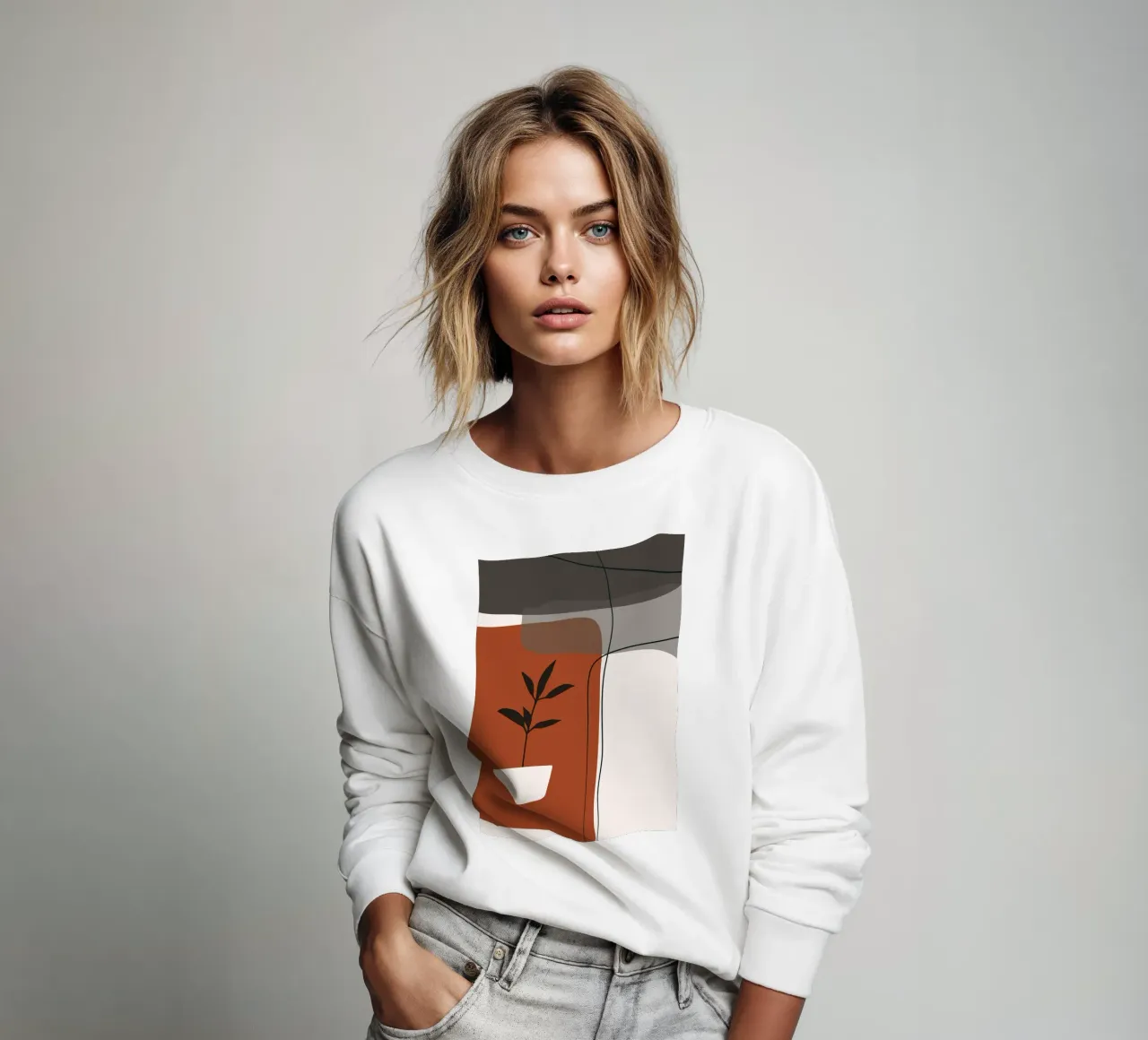Minimalistic simple potted Sweatshirt von edsonramosart
