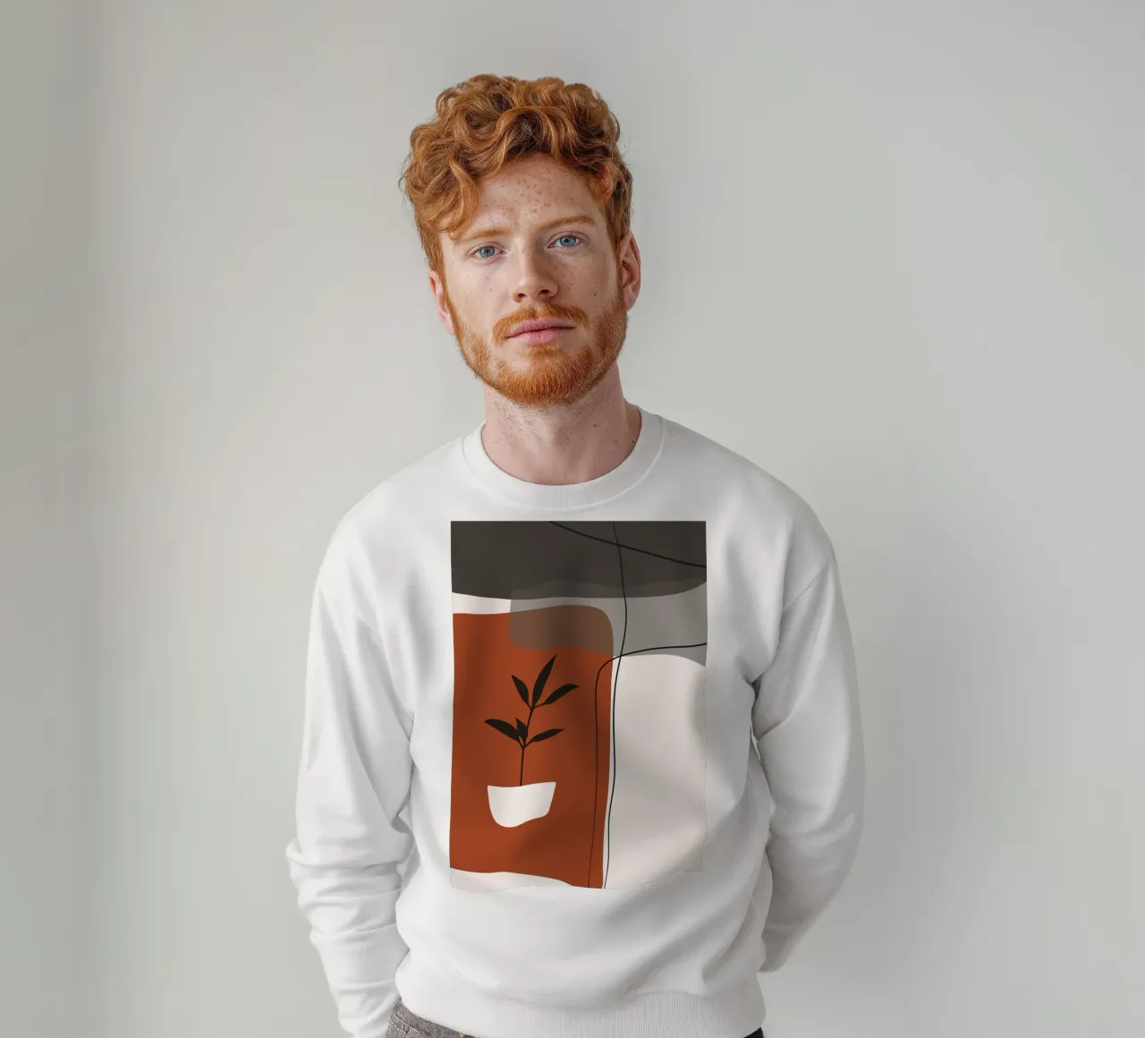 Minimalistic simple potted Sweatshirt von edsonramosart