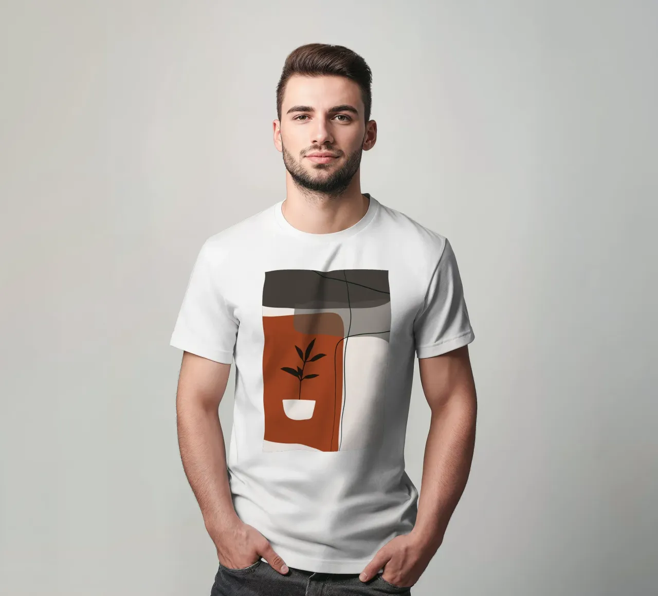 Minimalistic simple potted t-shirt da edsonramosart