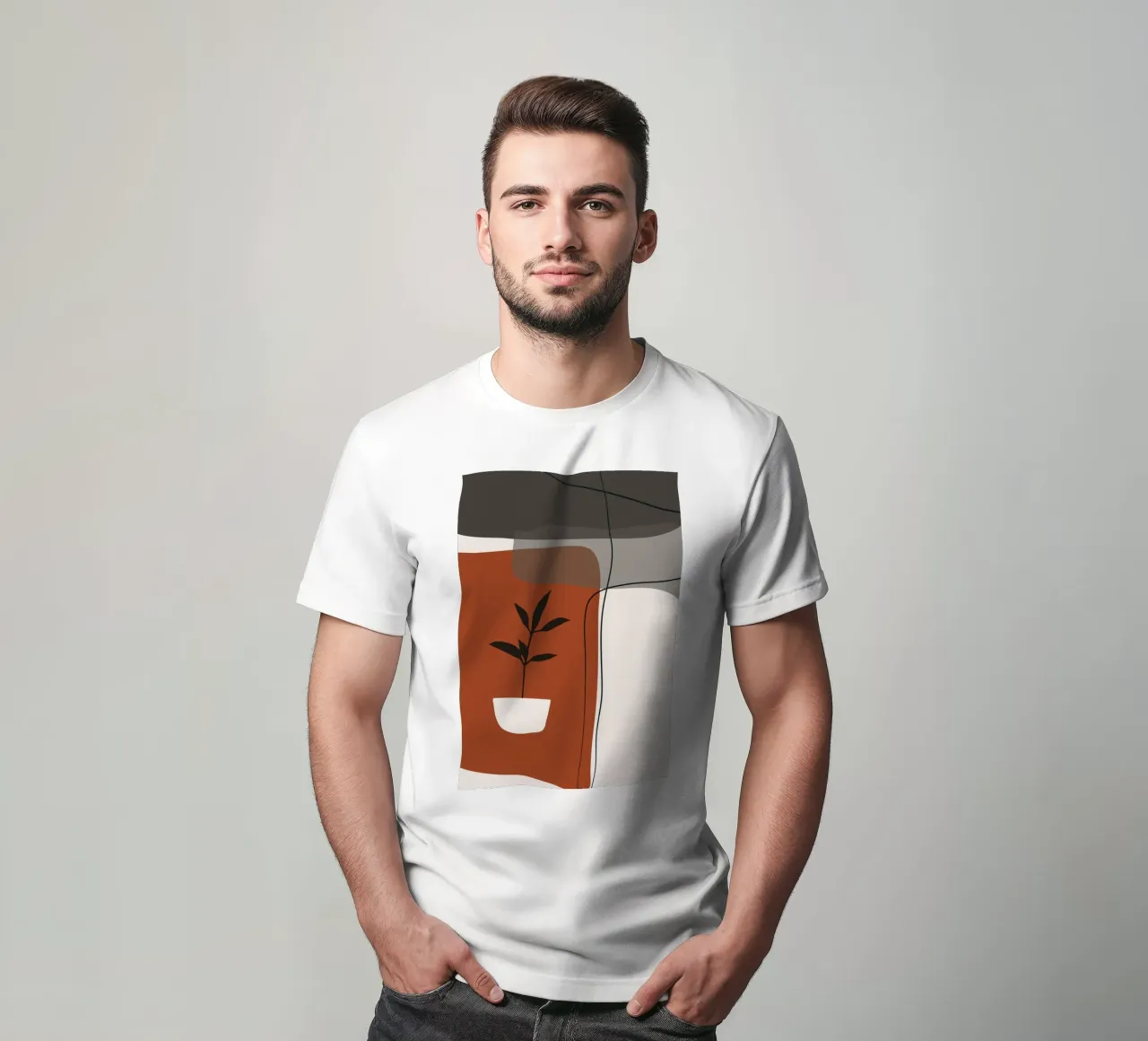 Minimalistic simple potted T-Shirt von edsonramosart