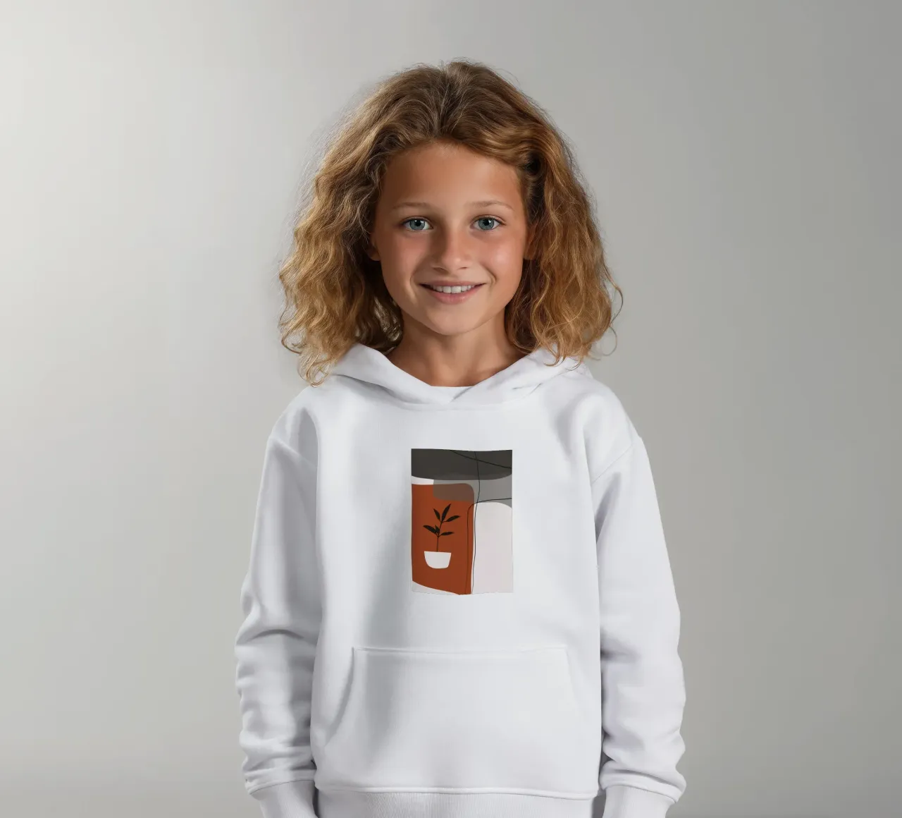 Minimalistic simple potted felpa bambino con cappuccio da edsonramosart