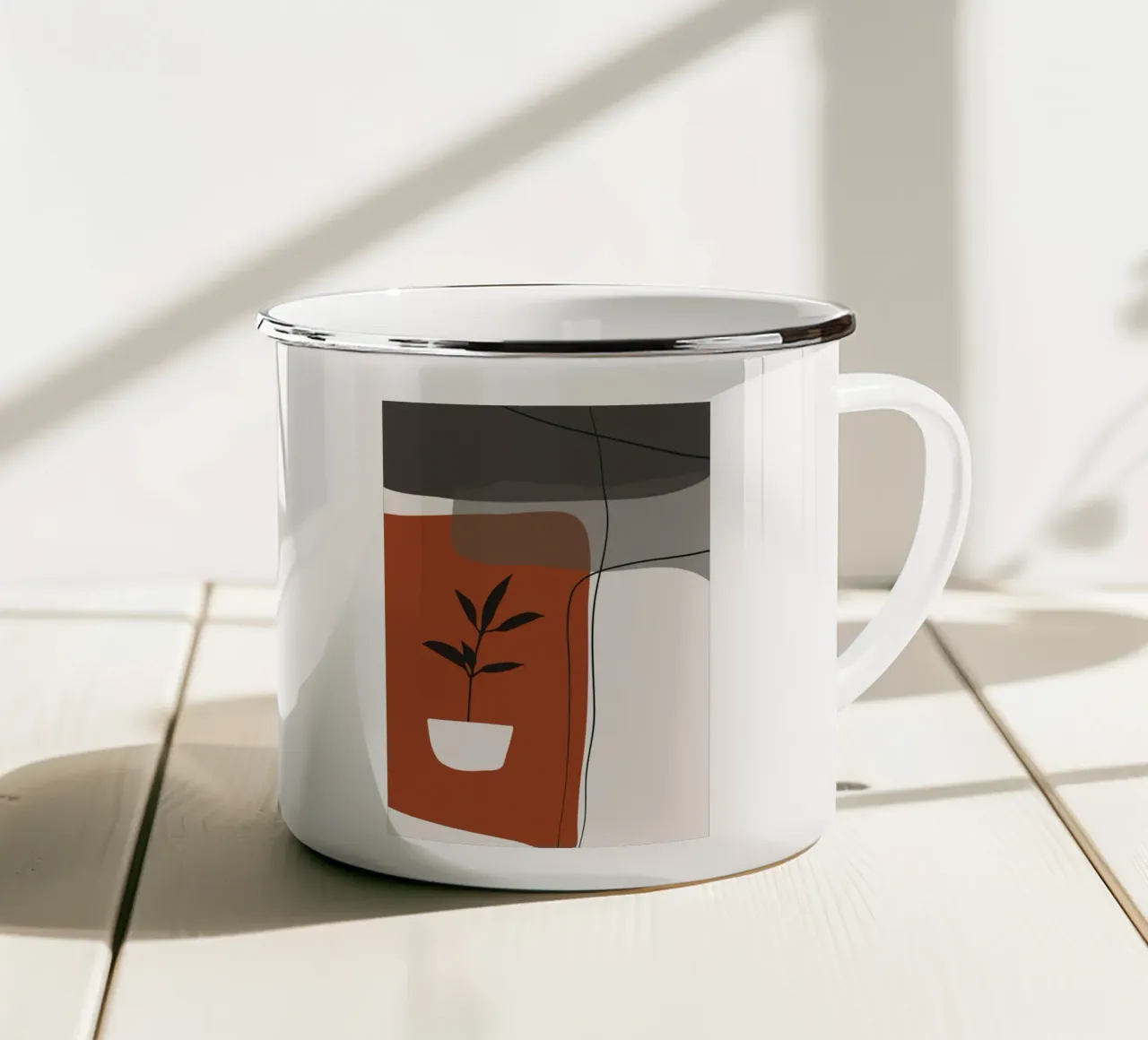 Minimalistic simple potted tazza in smalto da edsonramosart