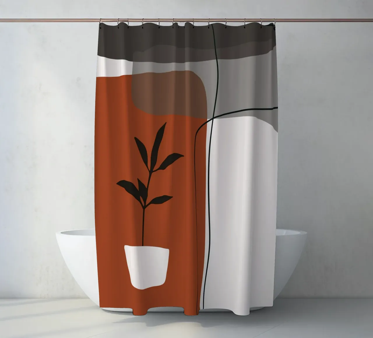 Minimalistic simple potted tenda da doccia da edsonramosart