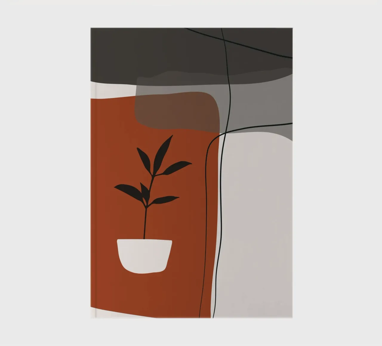 Minimalistic simple potted notebook by edsonramosart