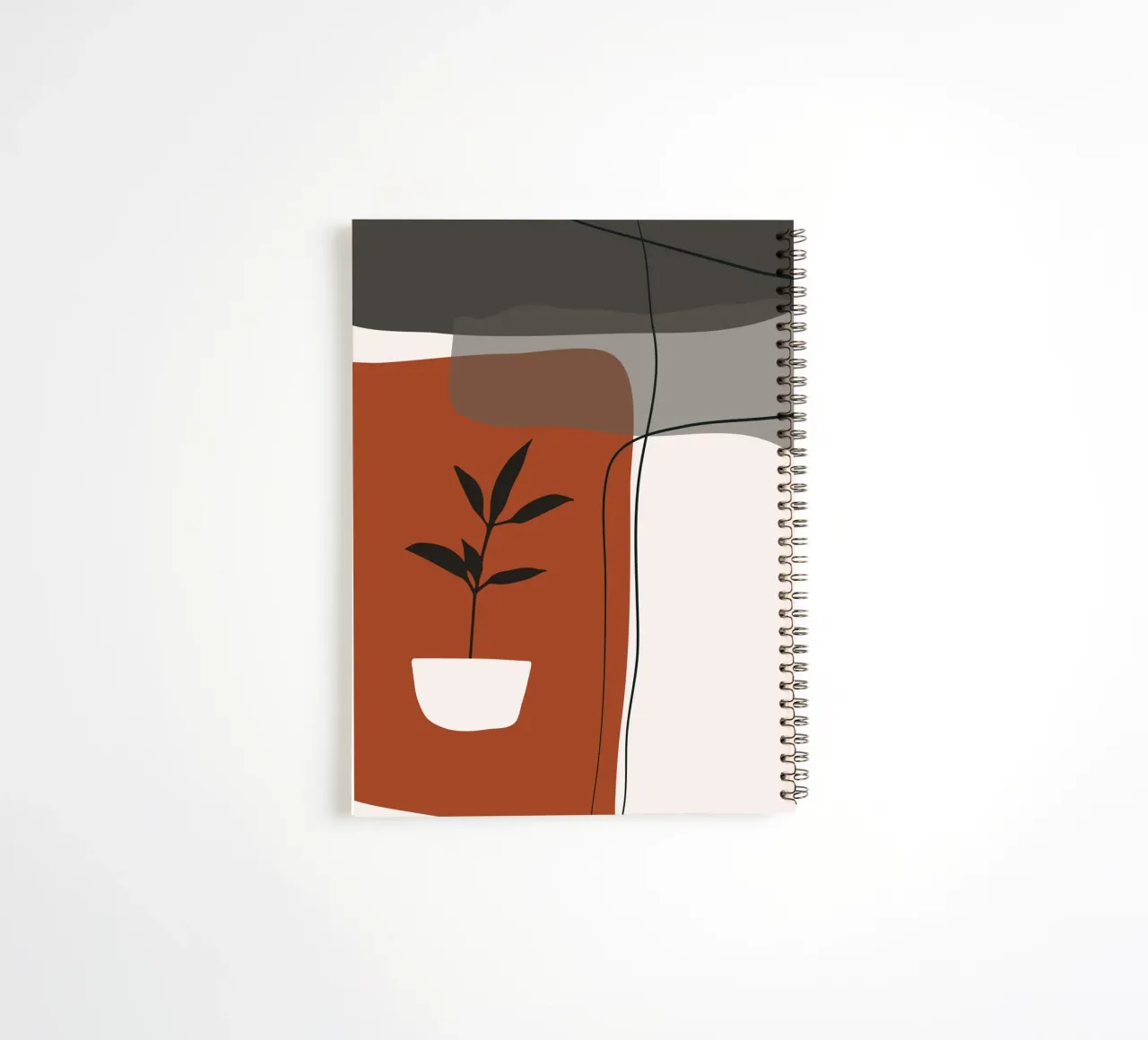 Minimalistic simple potted spiral notebook by edsonramosart