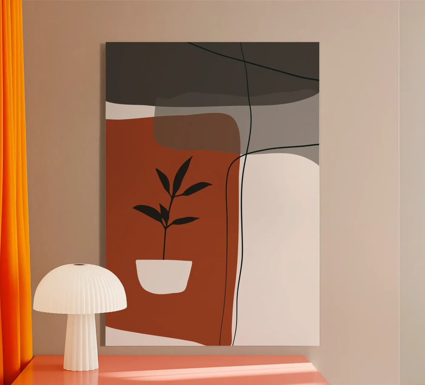 Minimalistic simple potted acryl van edsonramosart