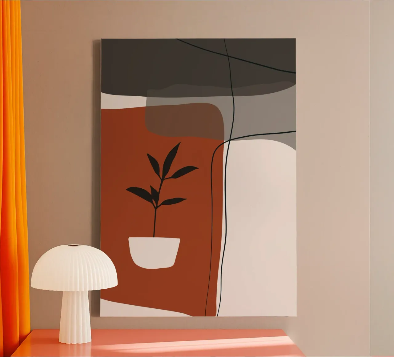 Minimalistic simple potted tela da edsonramosart