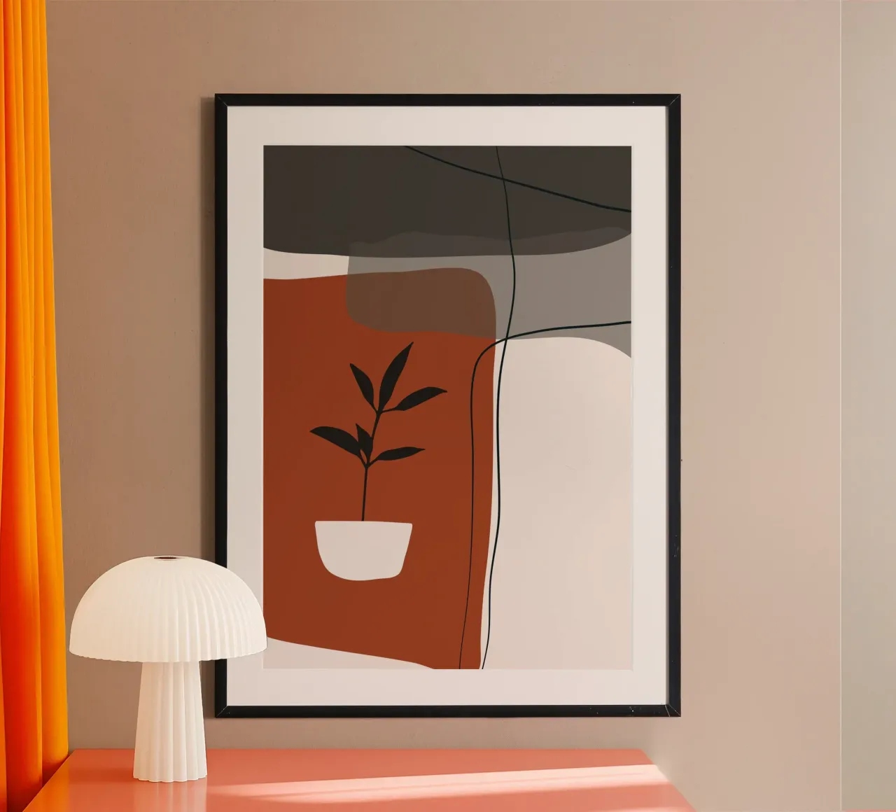 Minimalistic simple potted carta hahnemühle da edsonramosart