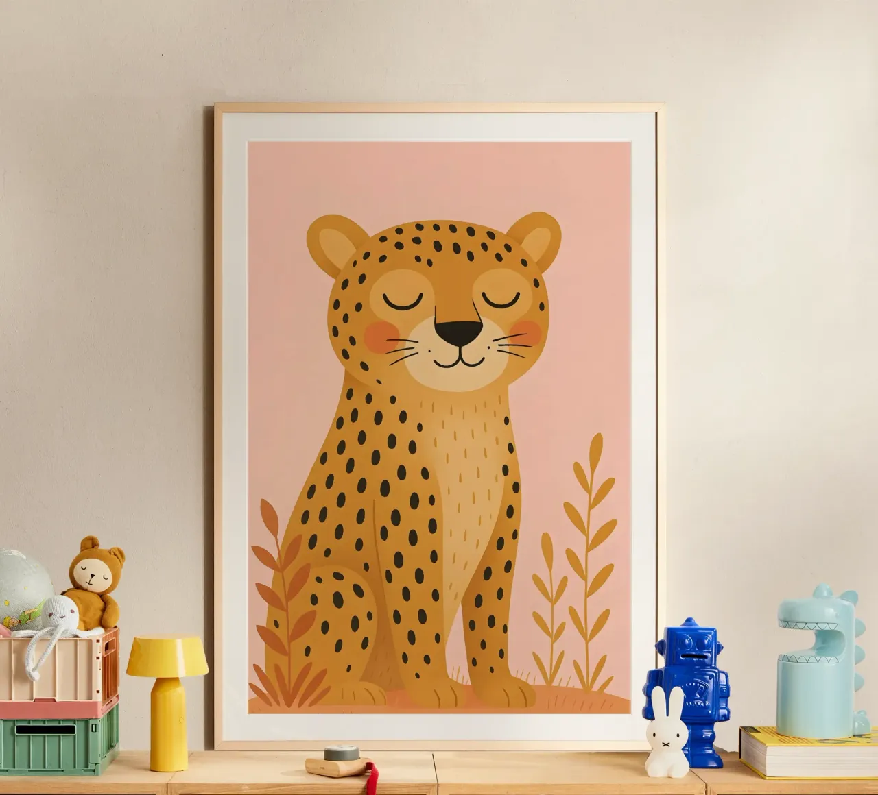 Niedlicher stilisierter Tiger - Kindertier Poster von Tiny Tails & Stripes