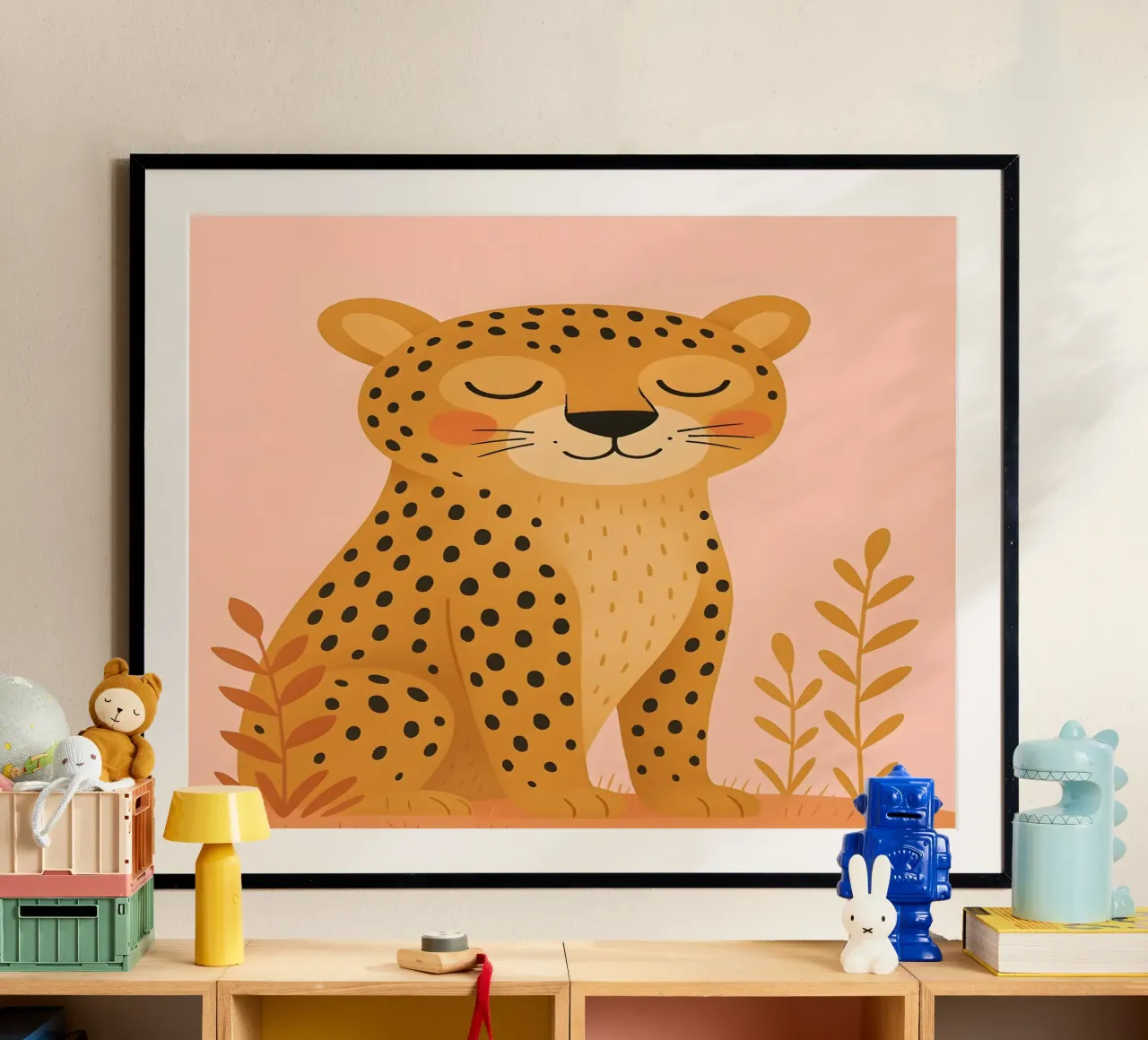 Niedlicher stilisierter Tiger - Kindertier Poster von Tiny Tails & Stripes