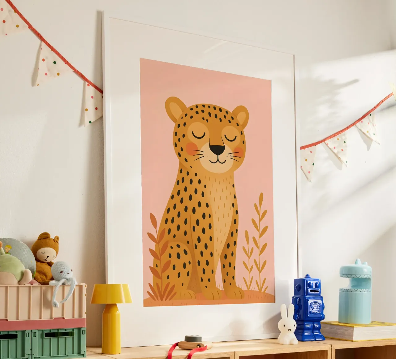Niedlicher stilisierter Tiger - Kindertier Poster von Tiny Tails & Stripes