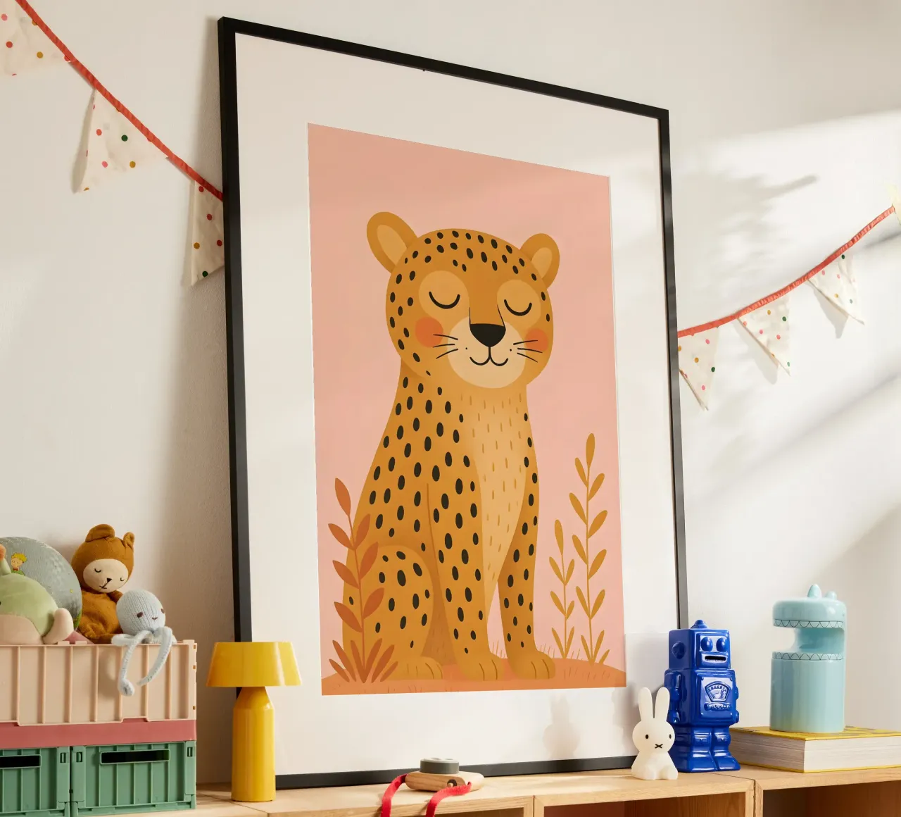 Niedlicher stilisierter Tiger - Kindertier Poster von Tiny Tails & Stripes