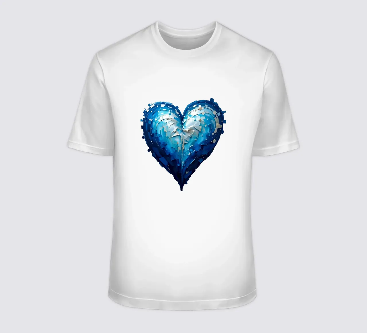 cuore_blu_argento_1a t-shirt da Pink- und LoveArt by LK