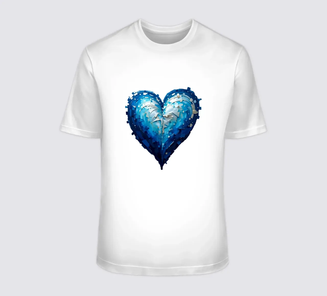 cuore_blu_argento_1a t-shirt da Pink- und LoveArt by LK