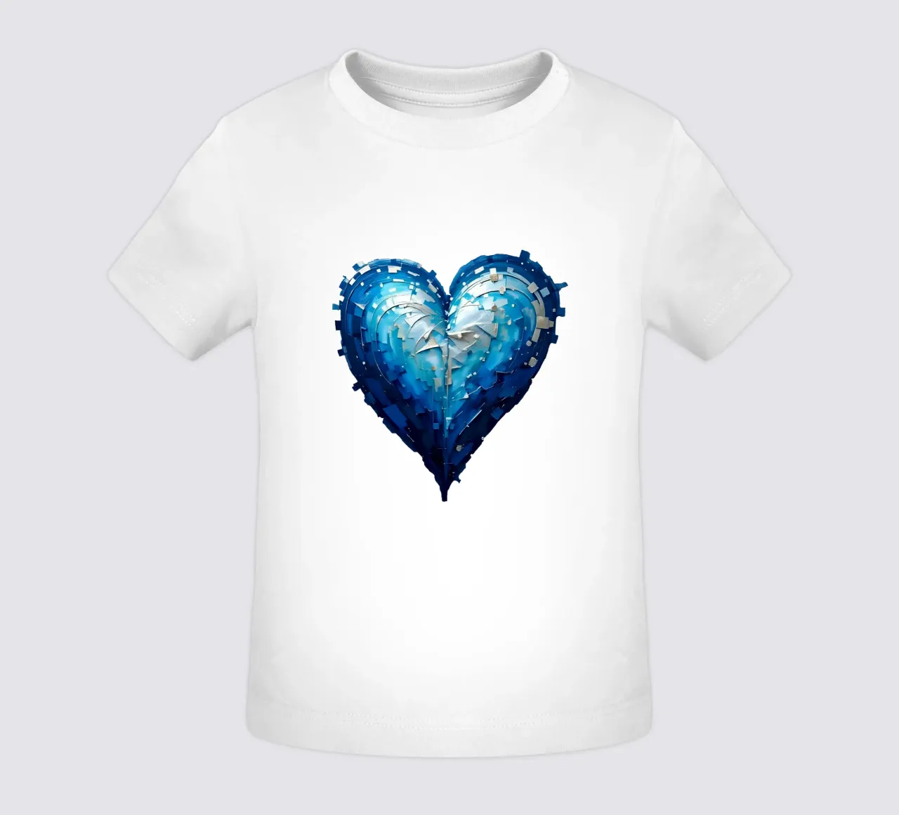 cuore_blu_argento_1a maglietta neonato da Pink- und LoveArt by LK