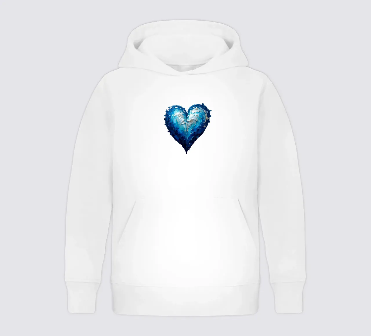 cuore_blu_argento_1a felpa bambino con cappuccio da Pink- und LoveArt by LK