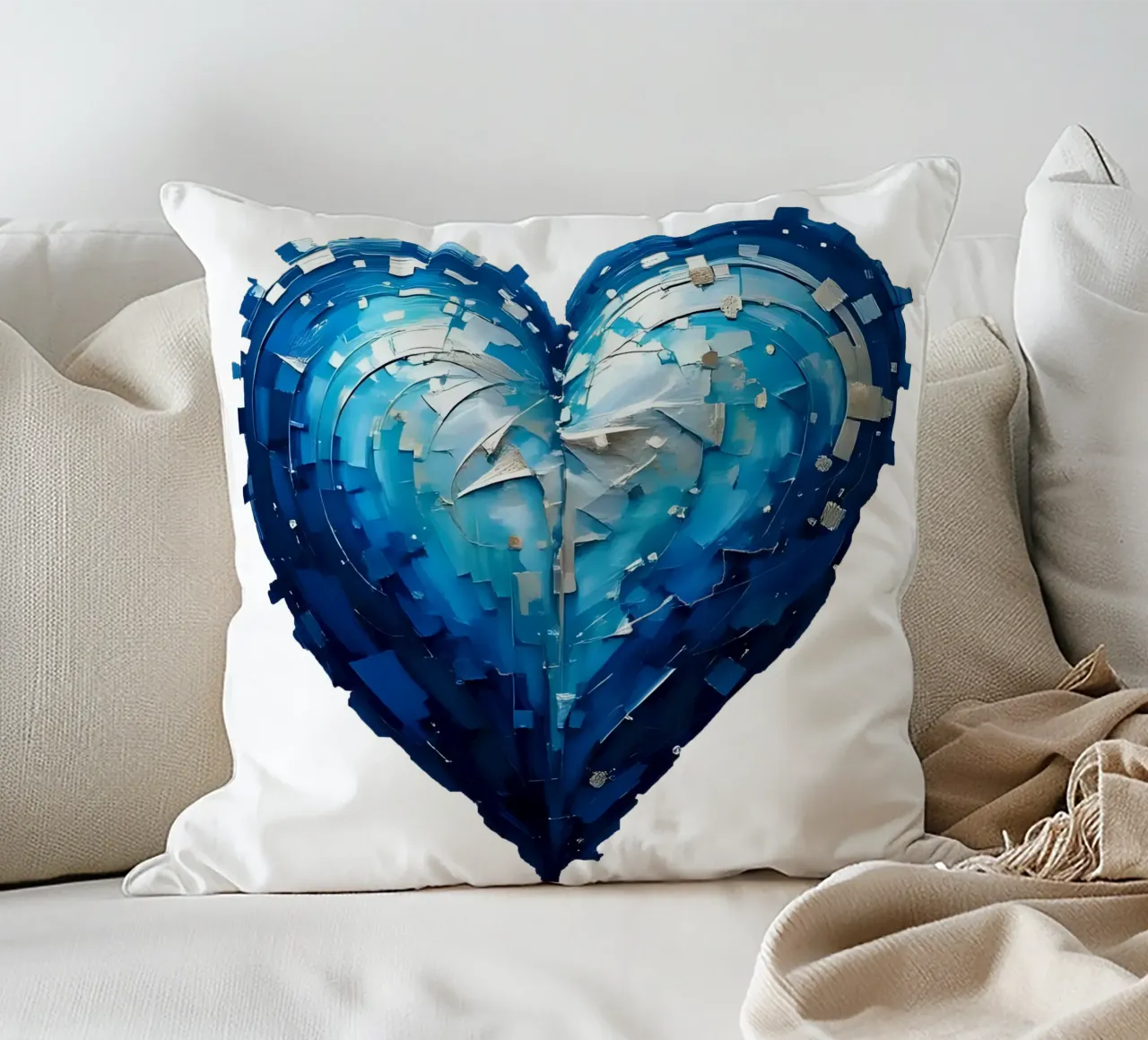 cuore_blu_argento_1a cuscino da Pink- und LoveArt by LK