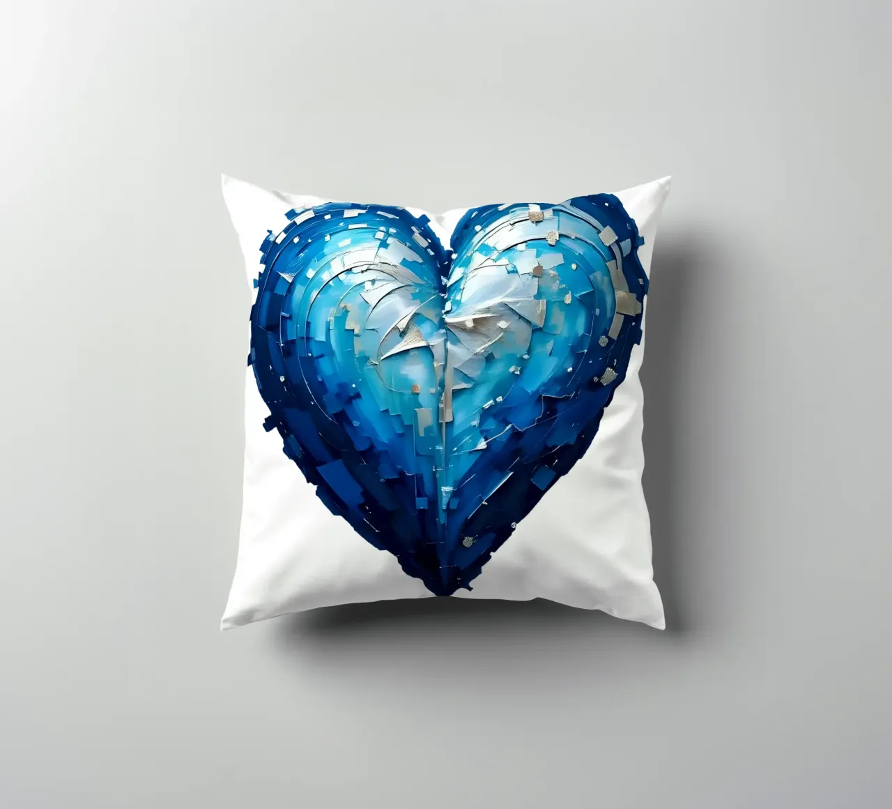 cuore_blu_argento_1a cuscino da Pink- und LoveArt by LK