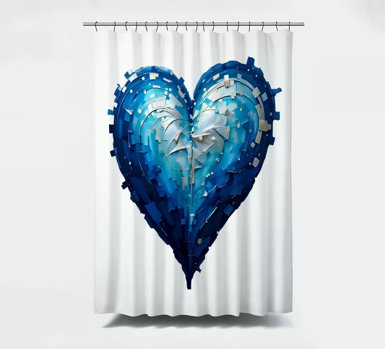cuore_blu_argento_1a tenda da doccia da Pink- und LoveArt by LK