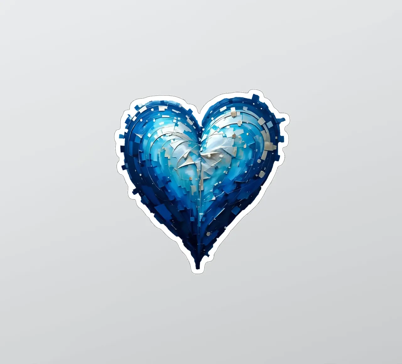 cuore_blu_argento_1a adesivo da Pink- und LoveArt by LK