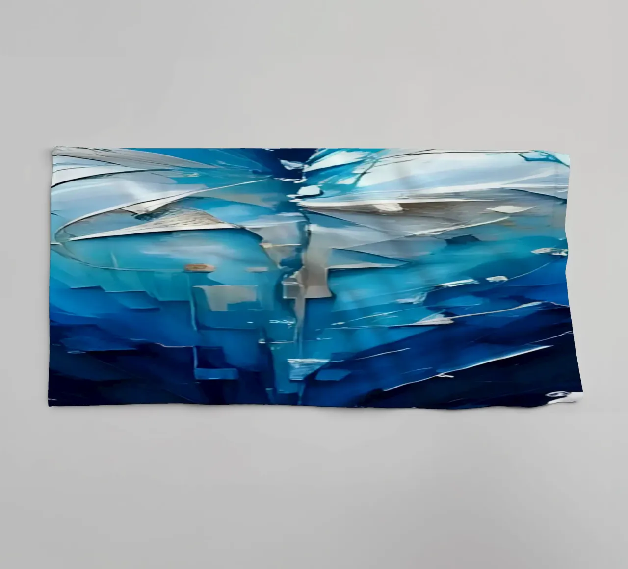 cuore_blu_argento_1a asciugamano da bagno da Pink- und LoveArt by LK