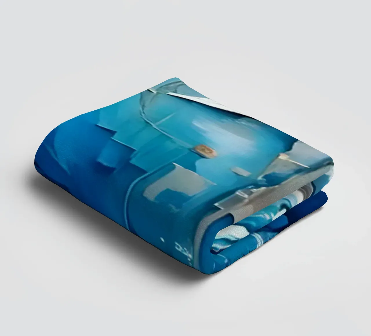 cuore_blu_argento_1a asciugamano da bagno da Pink- und LoveArt by LK