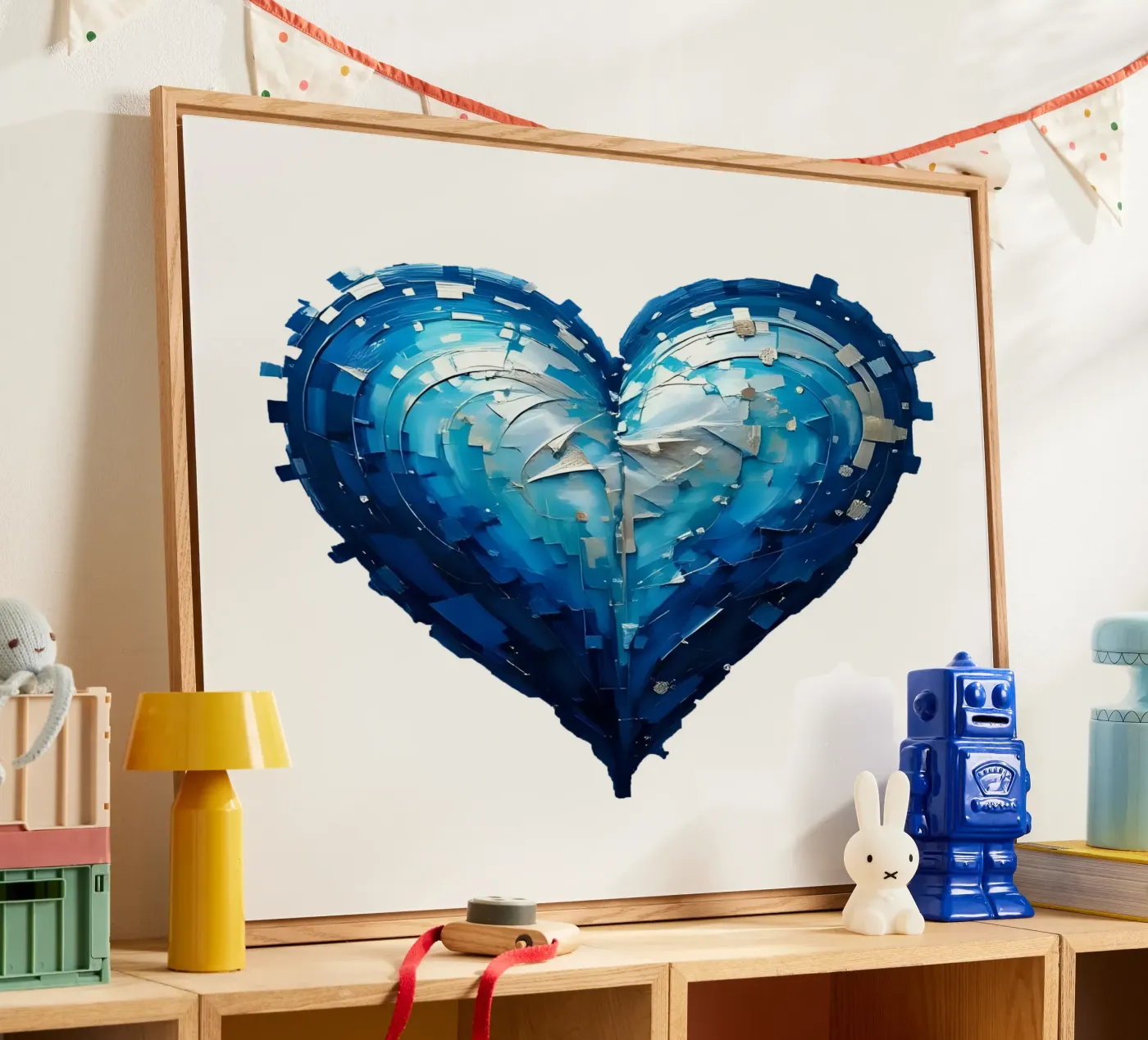 heart_blue_silver_1a acrylic glass by Pink- und LoveArt by LK