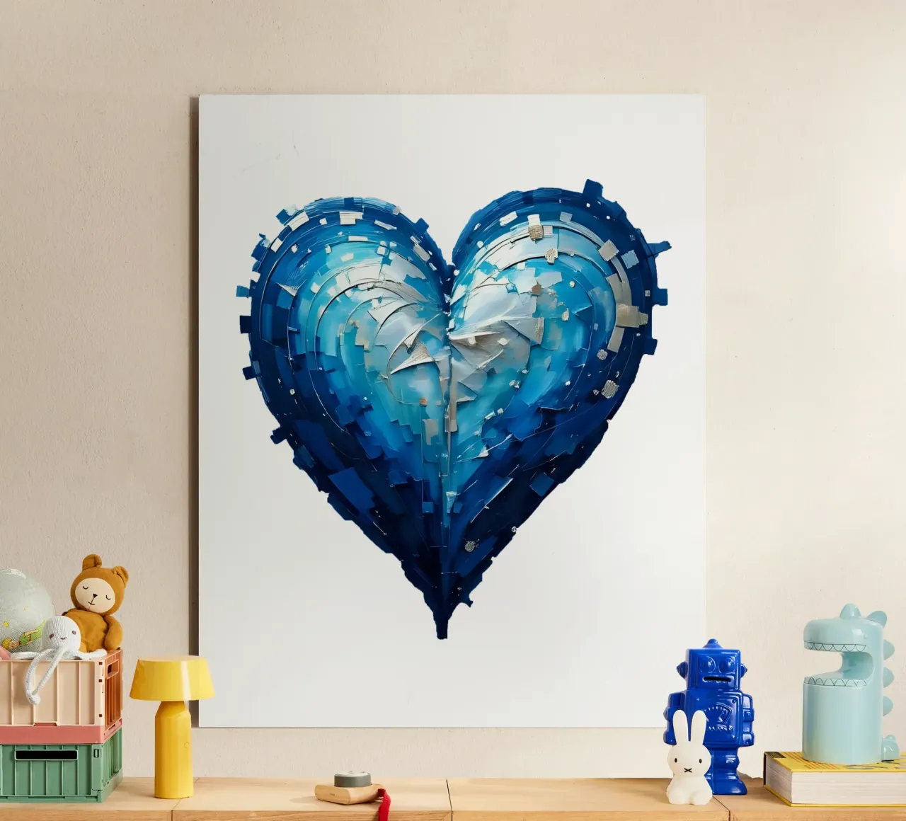 cuore_blu_argento_1a alluminio dibond da Pink- und LoveArt by LK