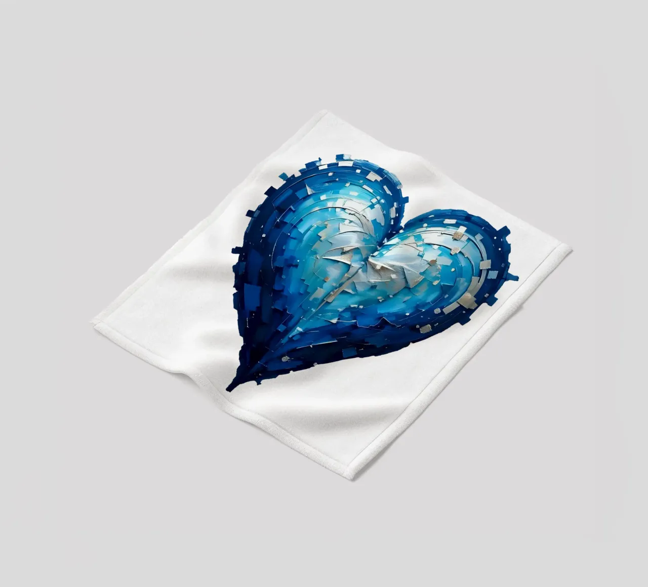 cuore_blu_argento_1a coperta in pile da Pink- und LoveArt by LK