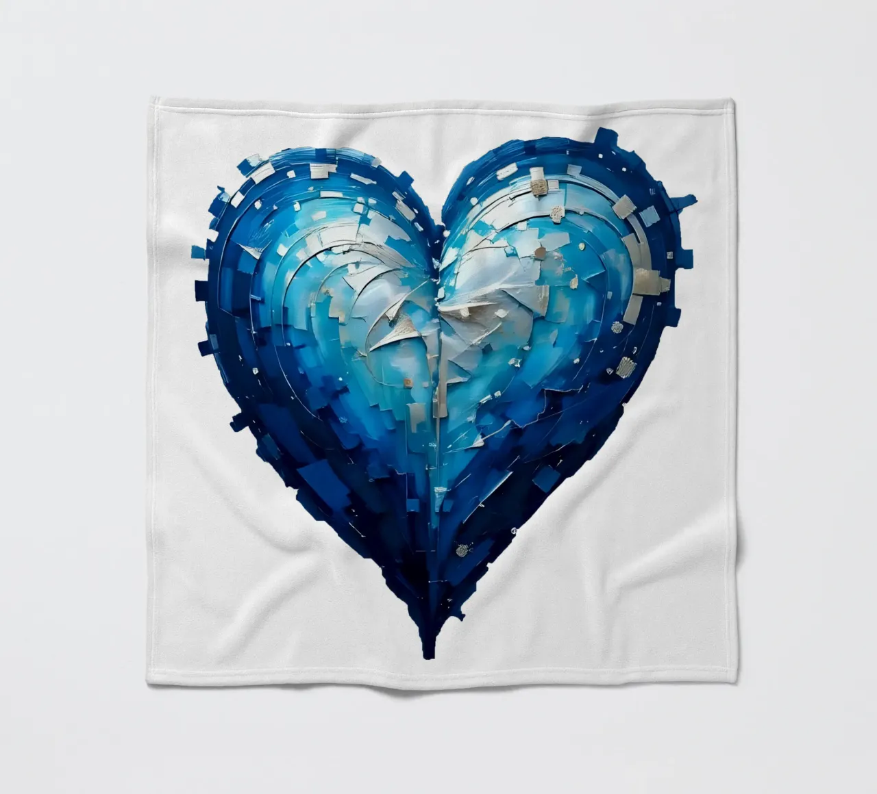 cuore_blu_argento_1a coperta in pile da Pink- und LoveArt by LK