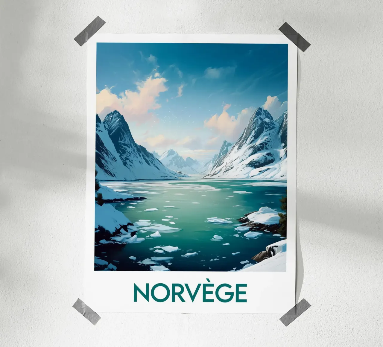 Poster della Norvegia poster con telaio in legno da Frame the World