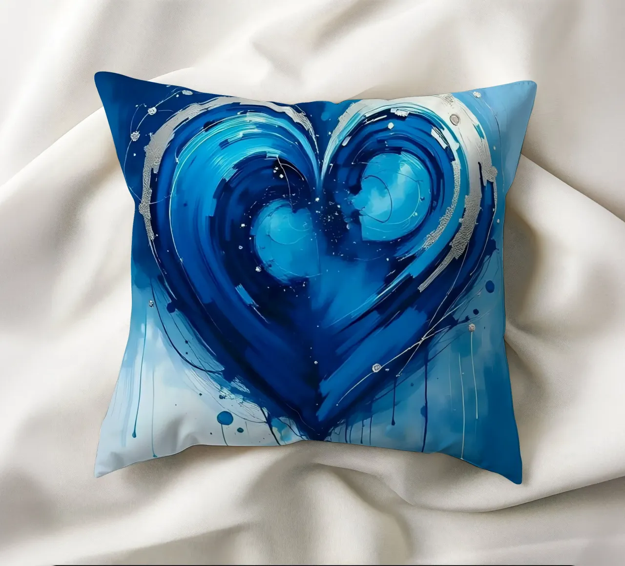 cuore_blu_argento_2 cuscino da Pink- und LoveArt by LK