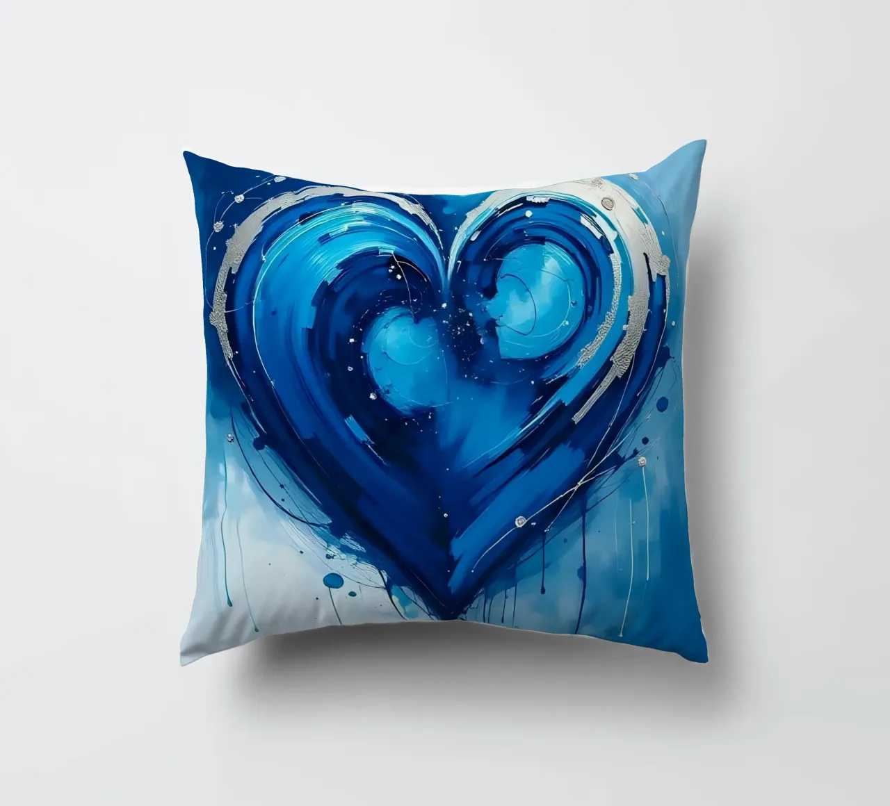 cuore_blu_argento_2 cuscino da Pink- und LoveArt by LK