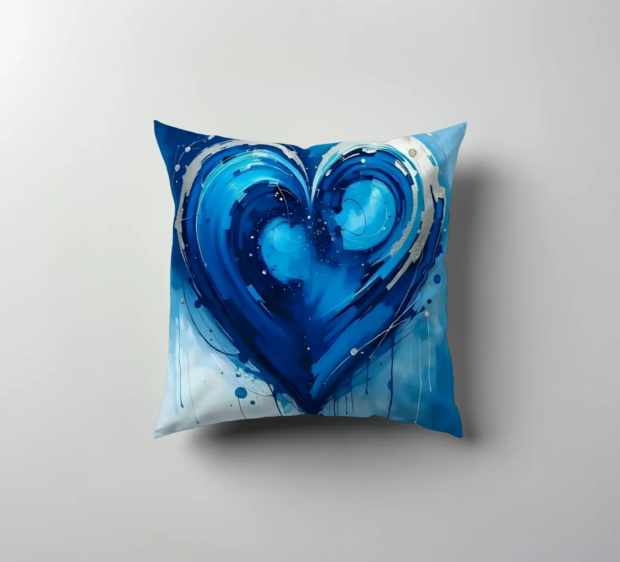 cuore_blu_argento_2 cuscino da Pink- und LoveArt by LK