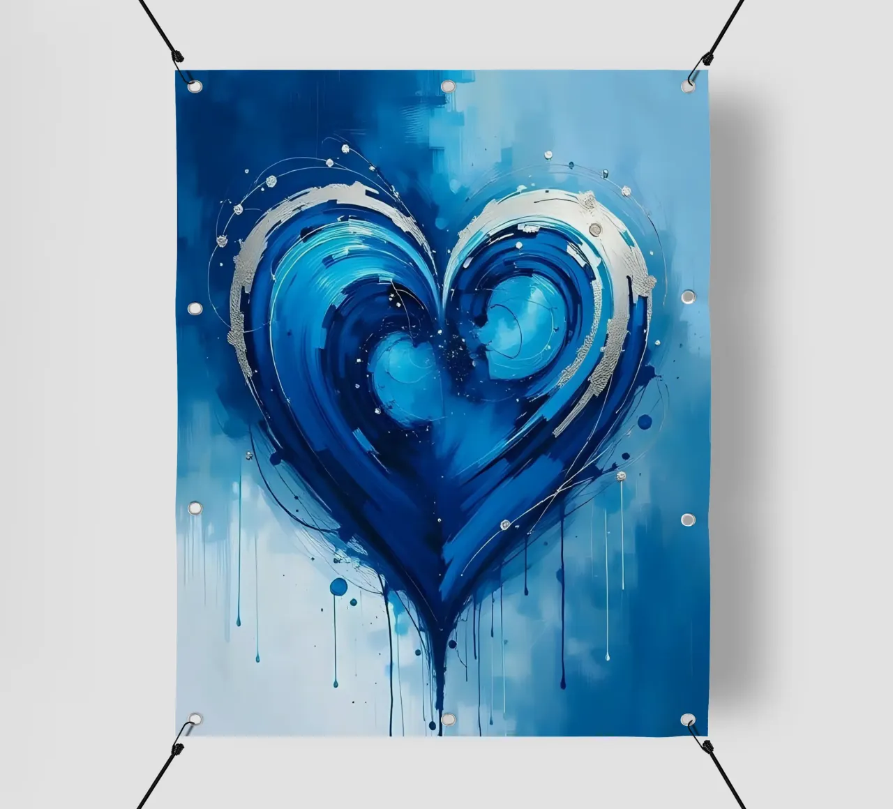 cuore_blu_argento_2 telo in pvc da Pink- und LoveArt by LK