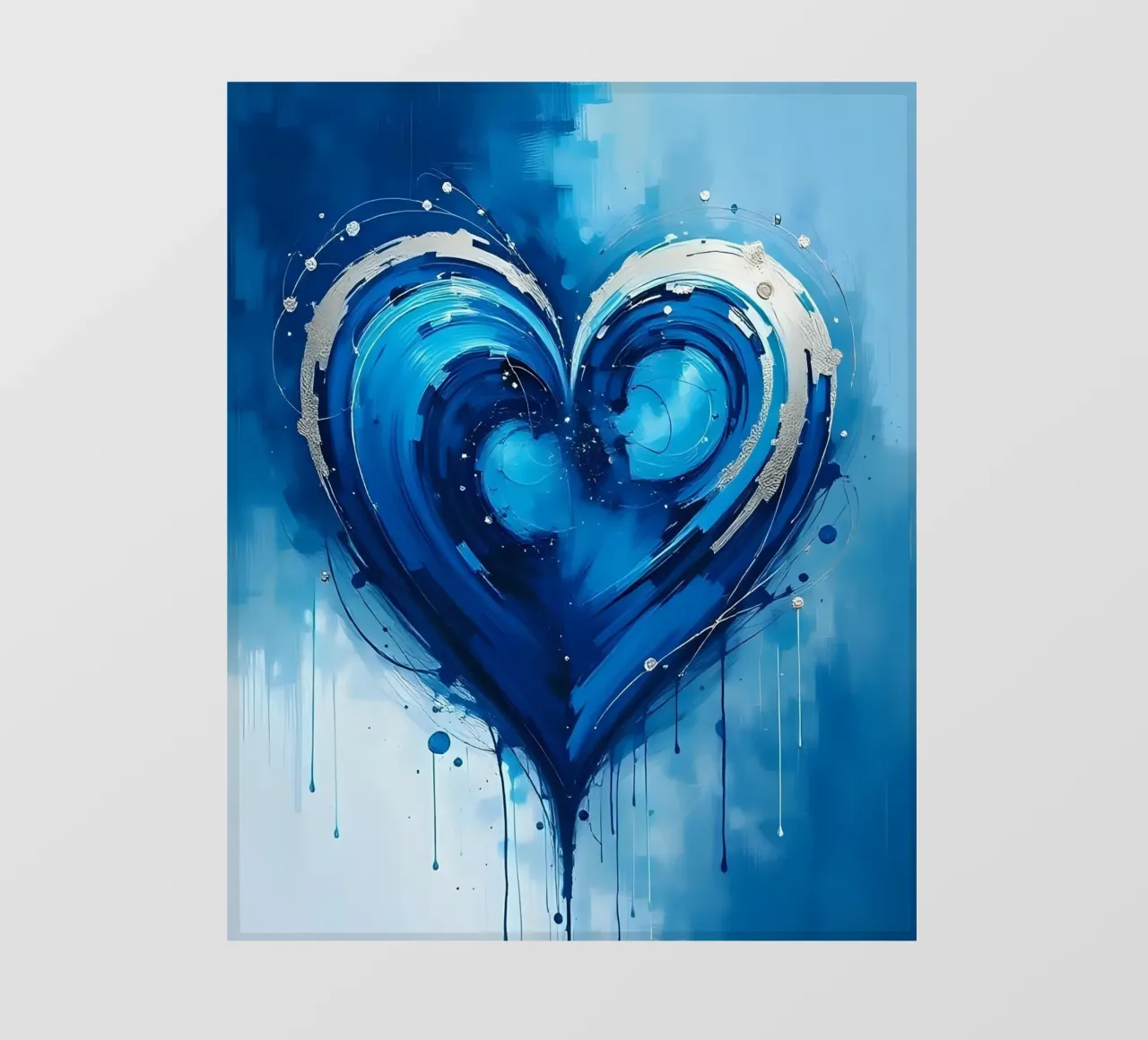 cuore_blu_argento_2 telo in pvc da Pink- und LoveArt by LK