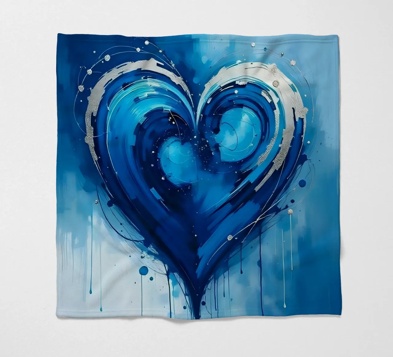 cuore_blu_argento_2 coperta in pile da Pink- und LoveArt by LK