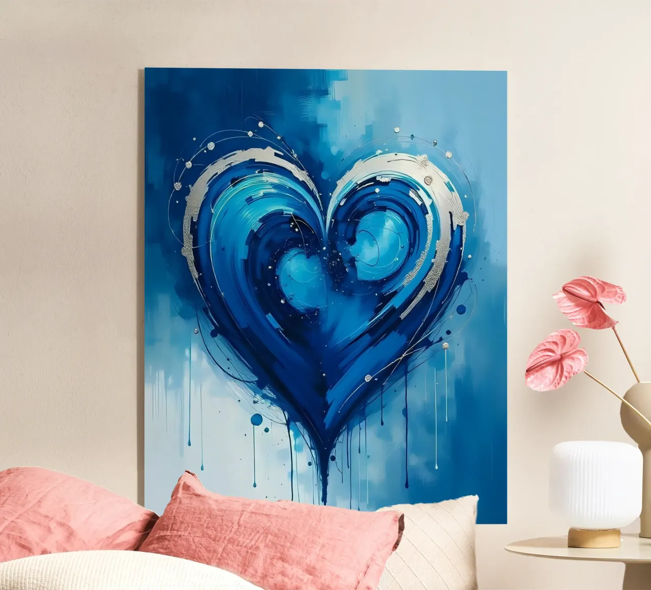 cuore_blu_argento_2 plexiglass da Pink- und LoveArt by LK