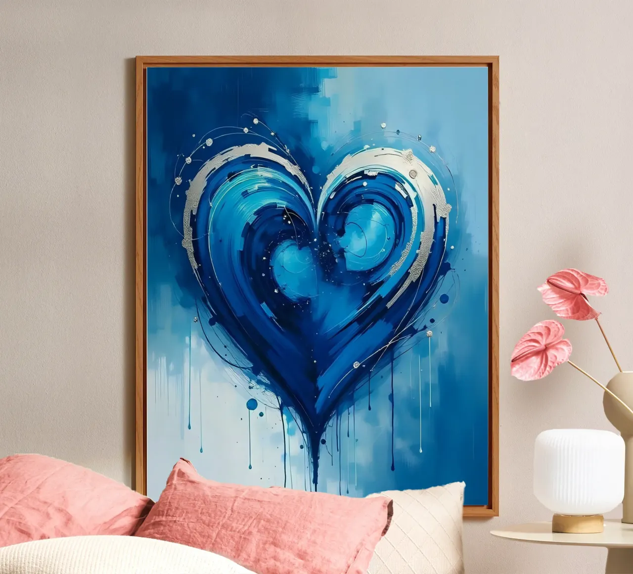 cuore_blu_argento_2 alluminio dibond da Pink- und LoveArt by LK