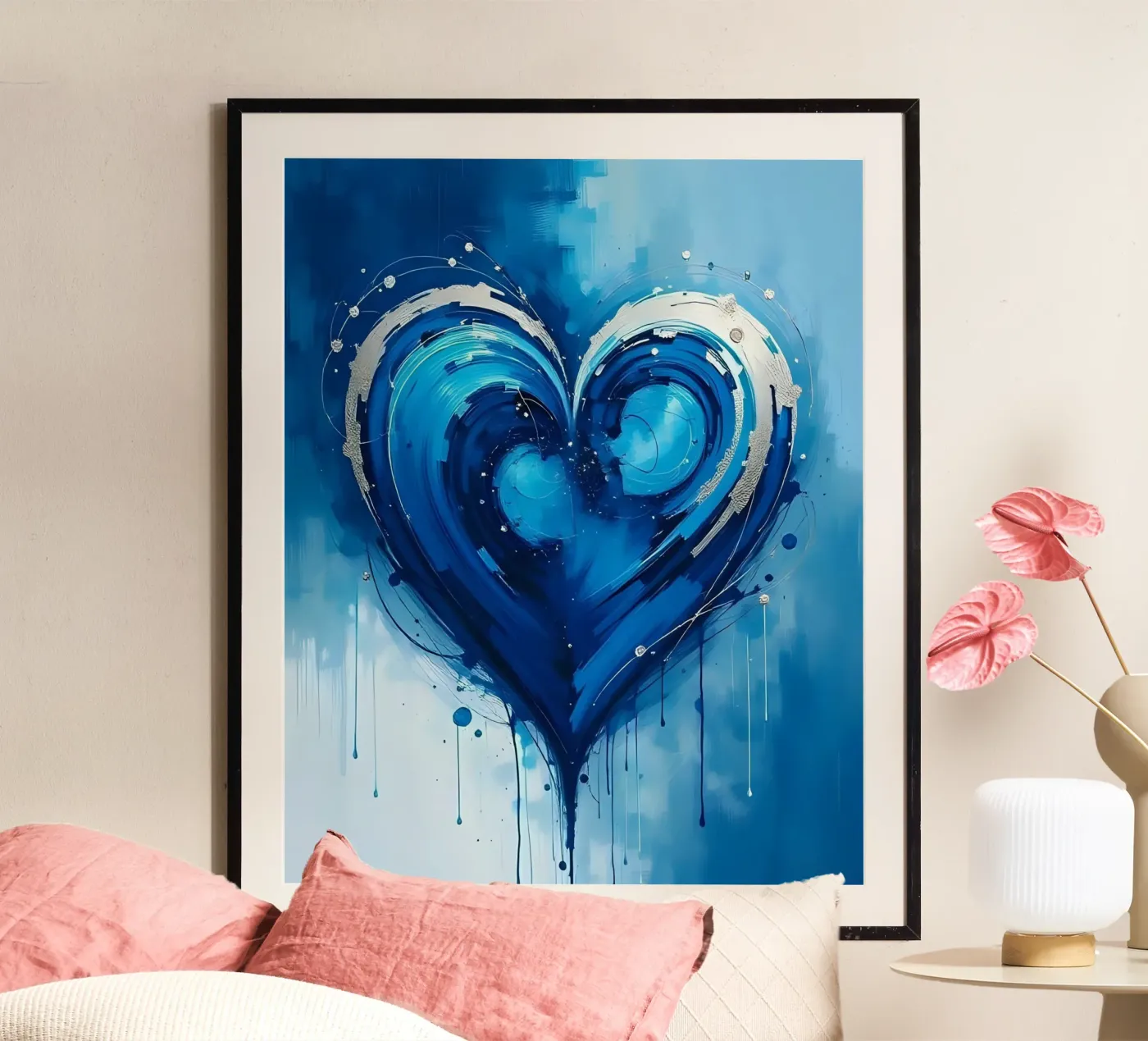 cuore_blu_argento_2 poster da Pink- und LoveArt by LK