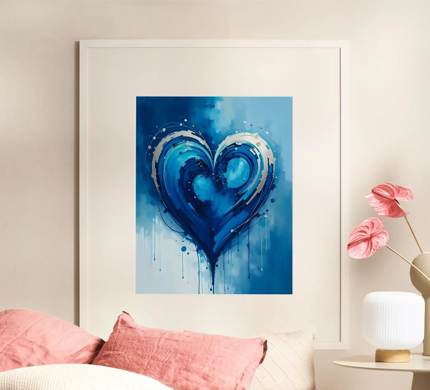 cuore_blu_argento_2 poster da Pink- und LoveArt by LK