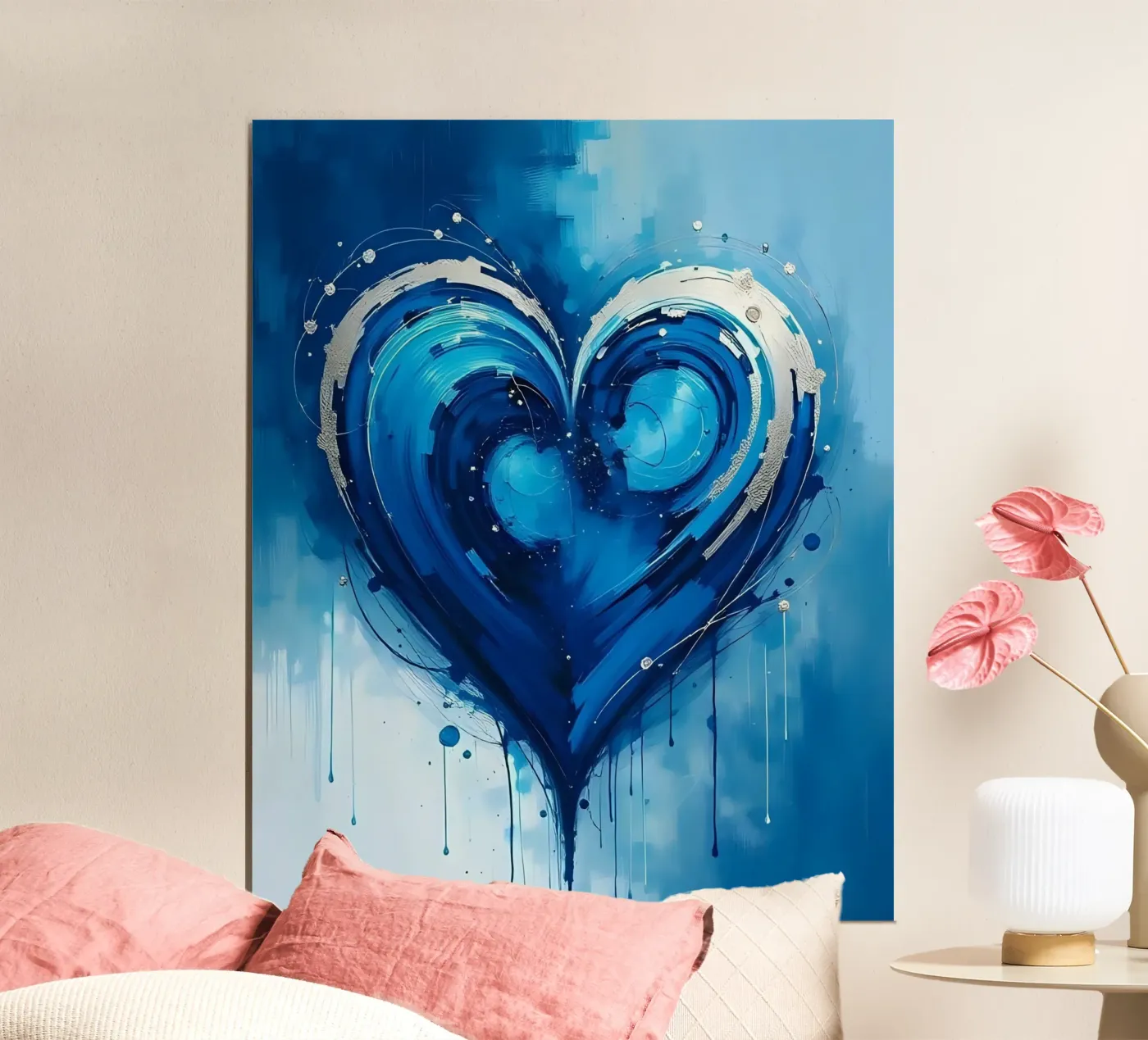 cuore_blu_argento_2 poster da Pink- und LoveArt by LK